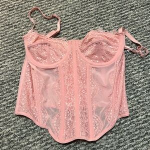 Pink Lace Corset Top